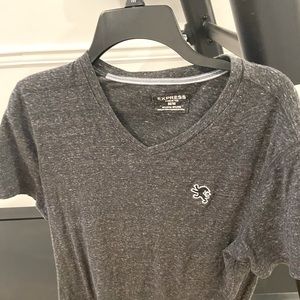 Grey short sleeve v neck